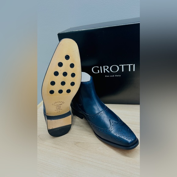 Girotti Men’s Brogue Chelsea boot size 10 custom made in Italy. - Picture 2 of 3